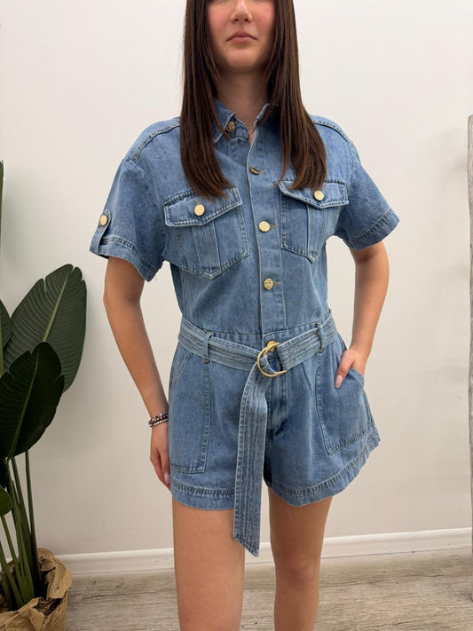 Susy Mix - Tuta Jeans Bottoni