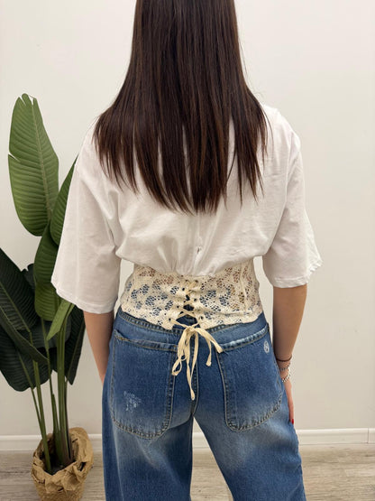 Kontatto - Tshirt Bustino Macramé