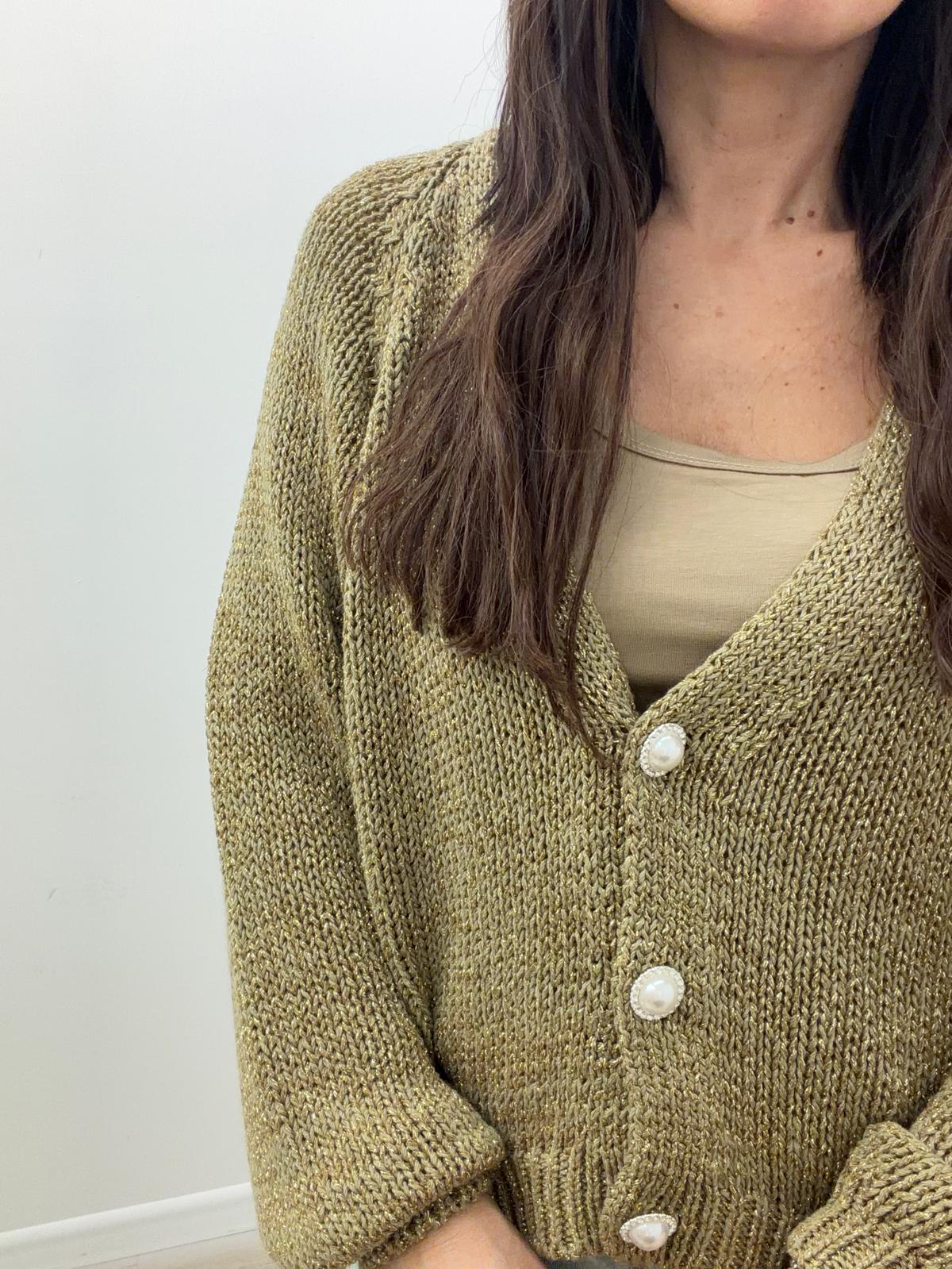 Haveone - Cardigan Gioiello Lurex