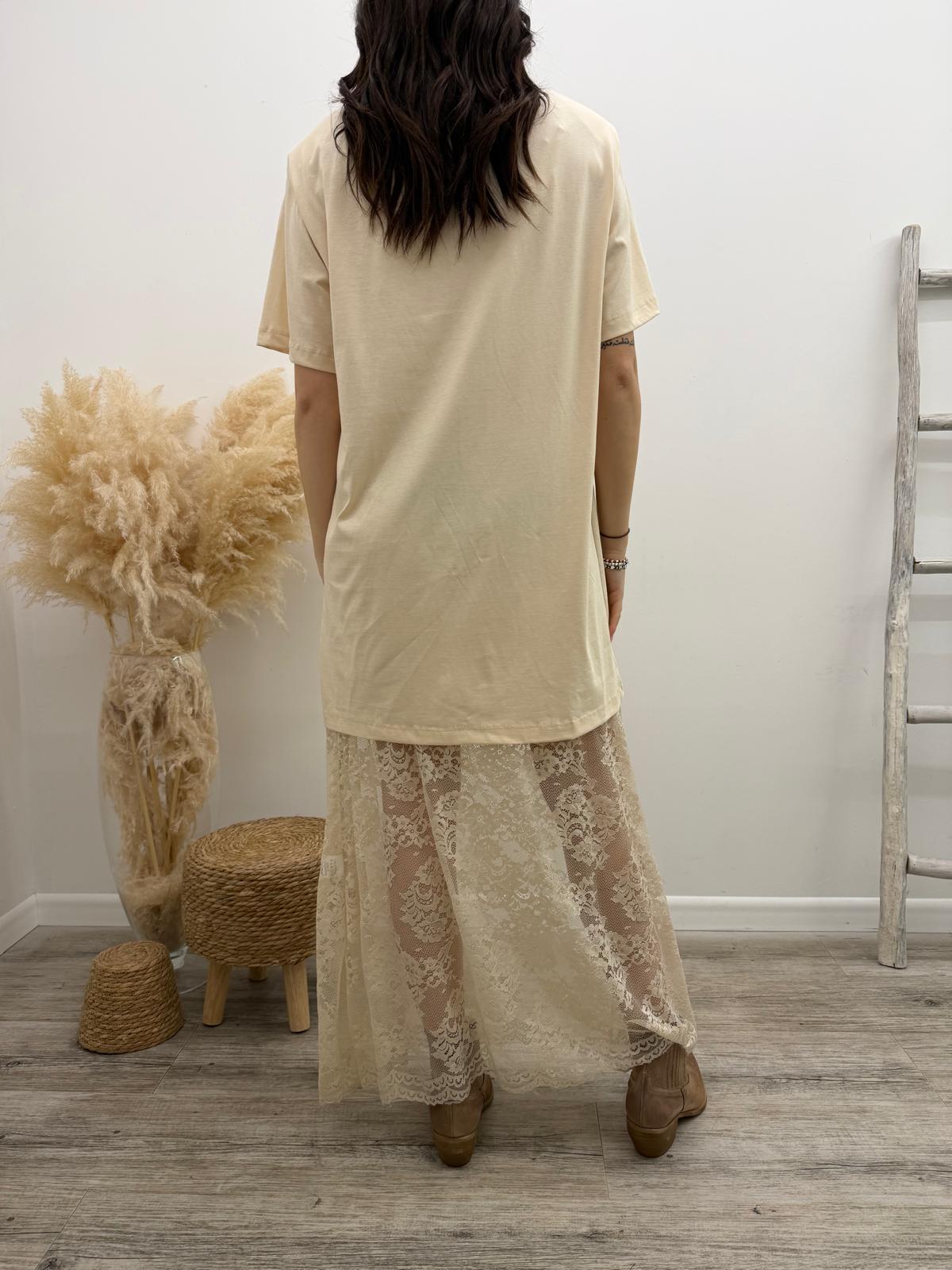 Haveone - Abito Pizzo+Tshirt