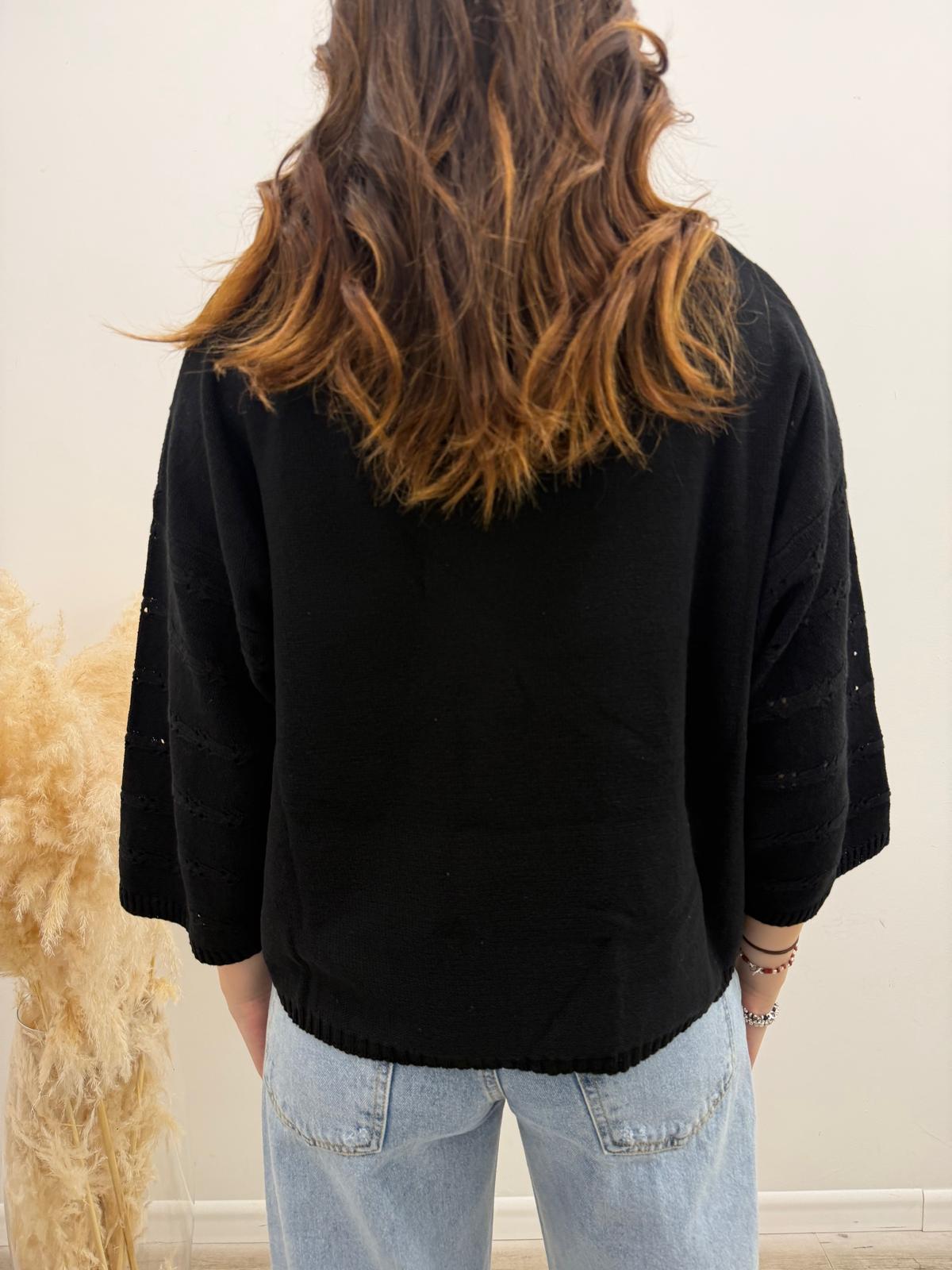 Haveone - Pull Ricamo Frange