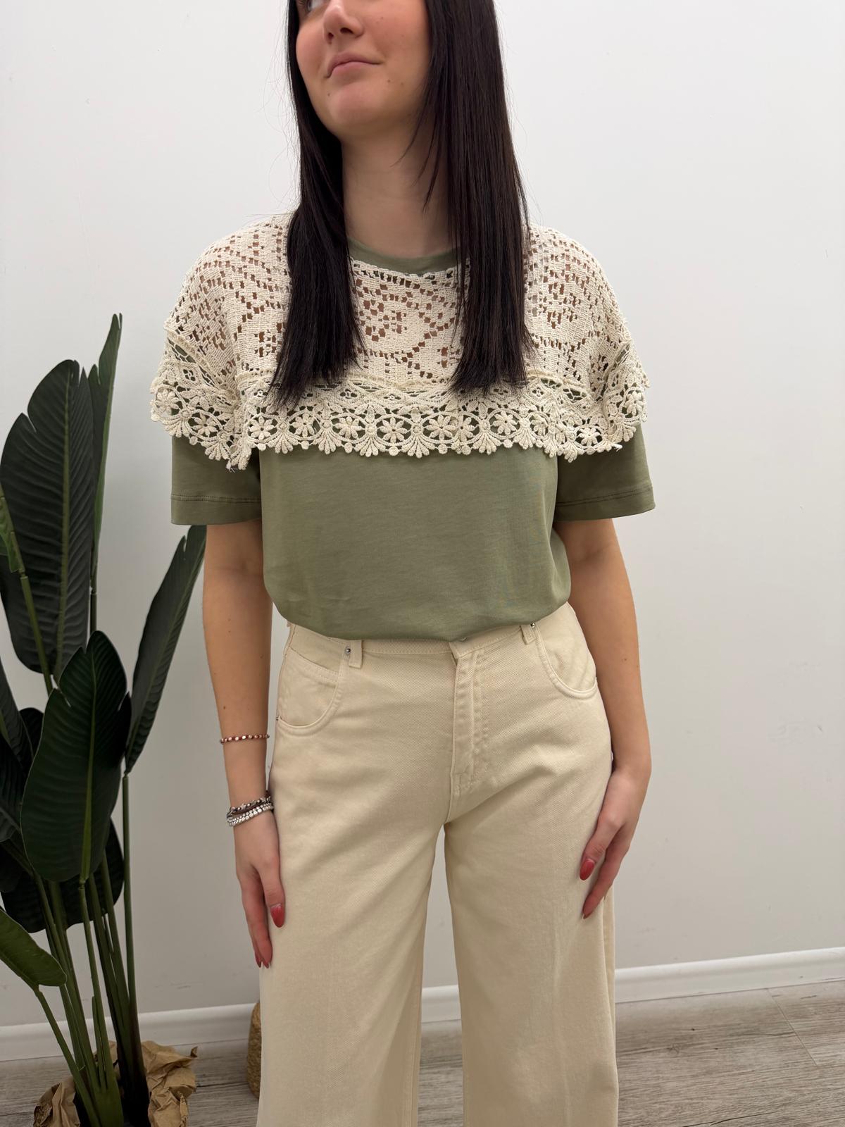 Tensione In - Tshirt Pizzo Ricamo