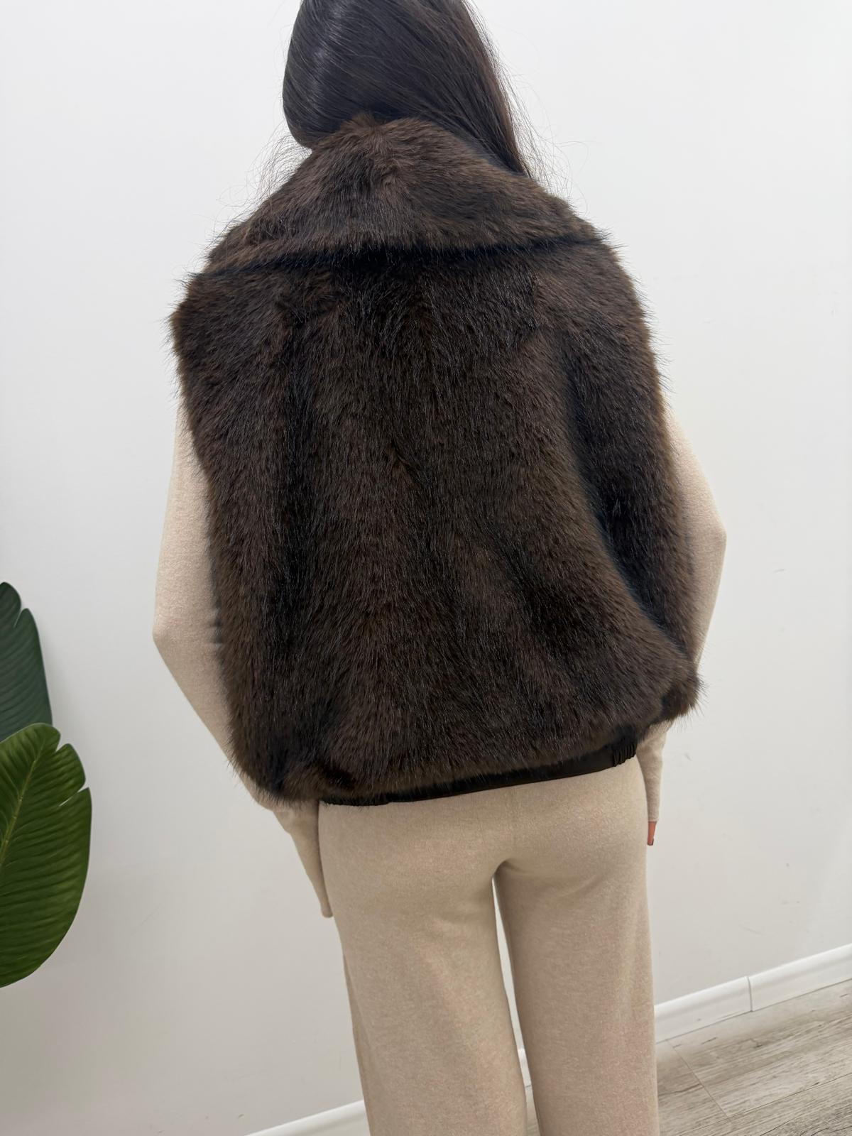 Susy Mix - Gilet Double Eco-Pelliccia