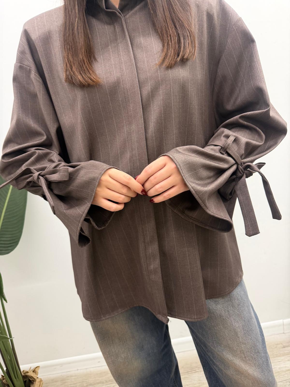 Vicolo - Camicia Gessata Tortora