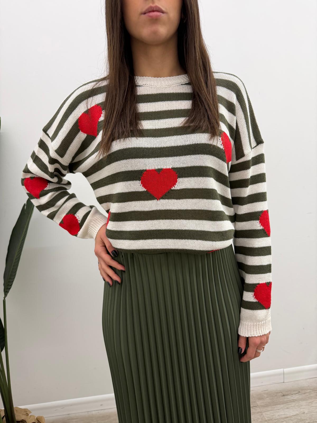 Susy Mix - Pull Righe Cuori