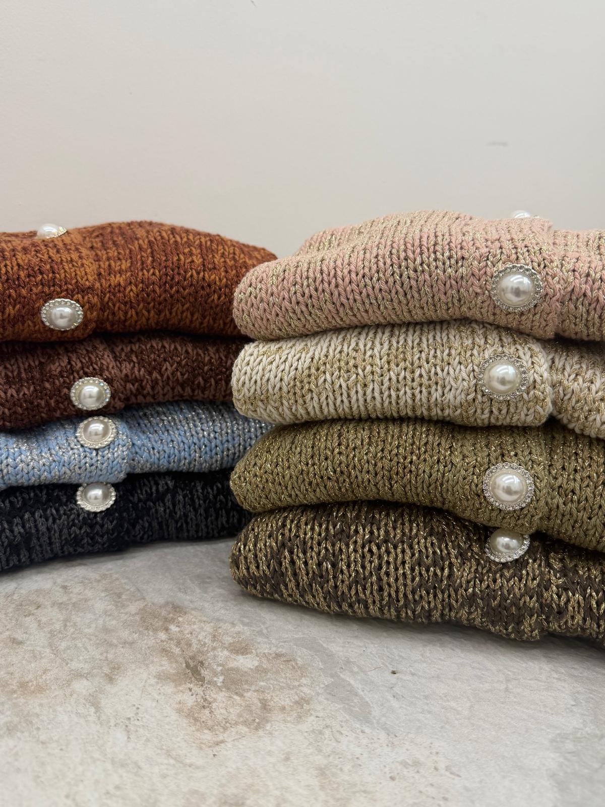 Haveone - Cardigan Gioiello Lurex
