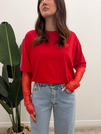 Susy Mix - Tshirt Manica Pizzo