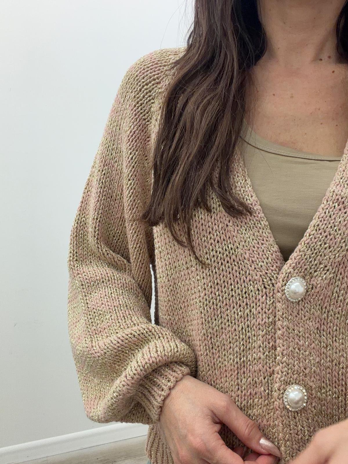 Haveone - Cardigan Gioiello Lurex