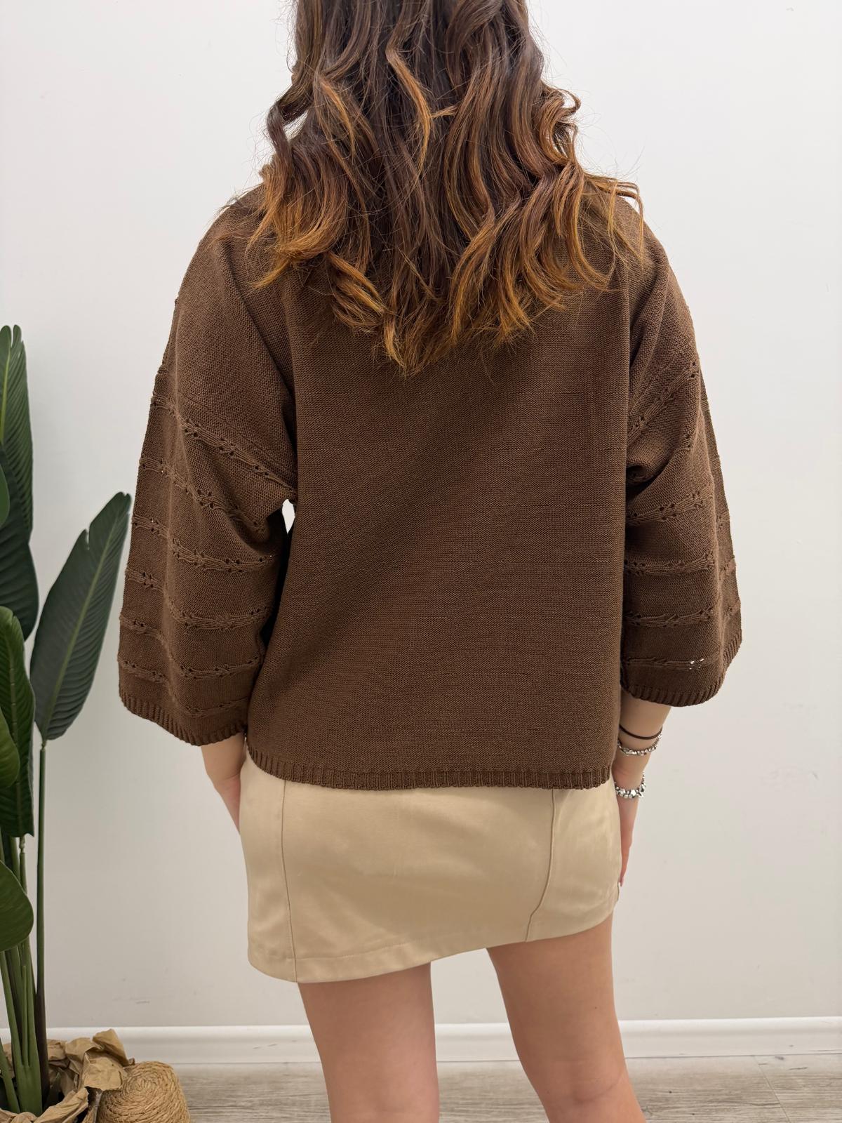 Haveone - Pull Ricamo Frange
