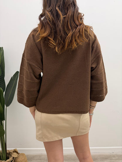 Haveone - Pull Ricamo Frange