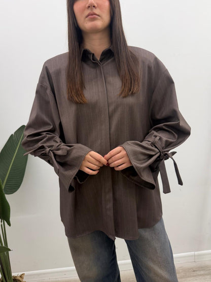 Vicolo - Camicia Gessata Tortora