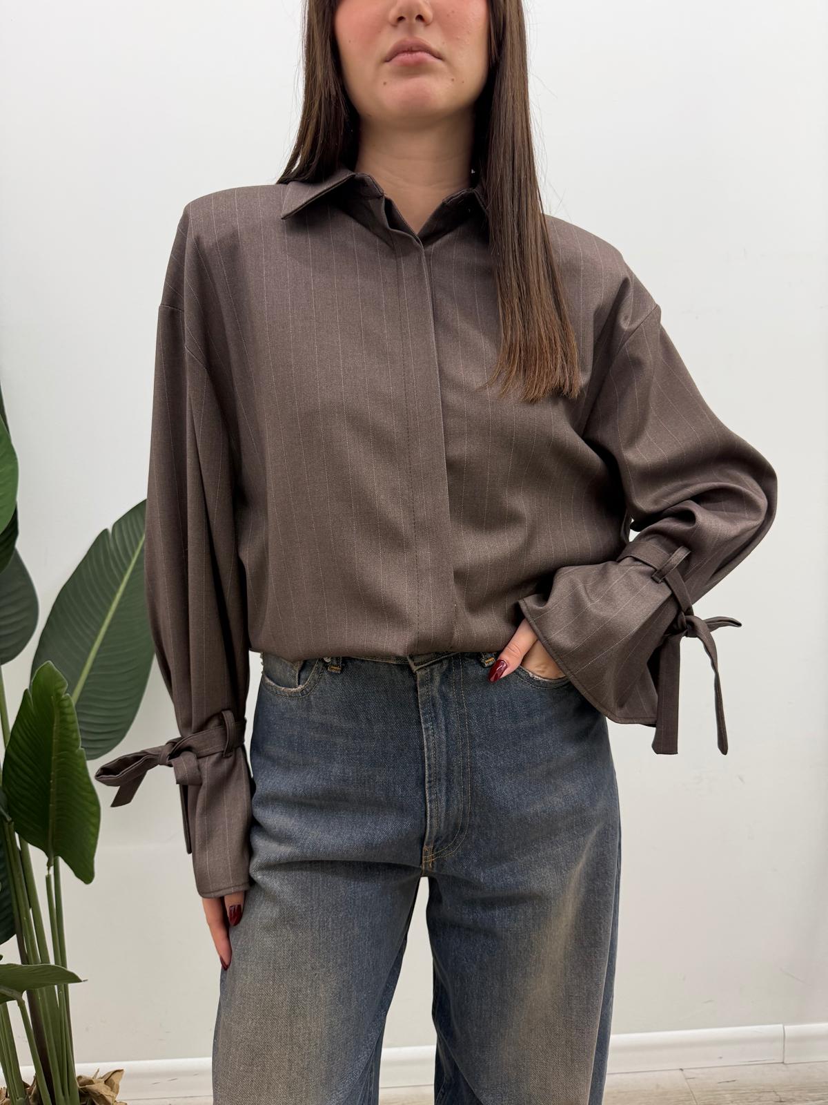 Vicolo - Camicia Gessata Tortora