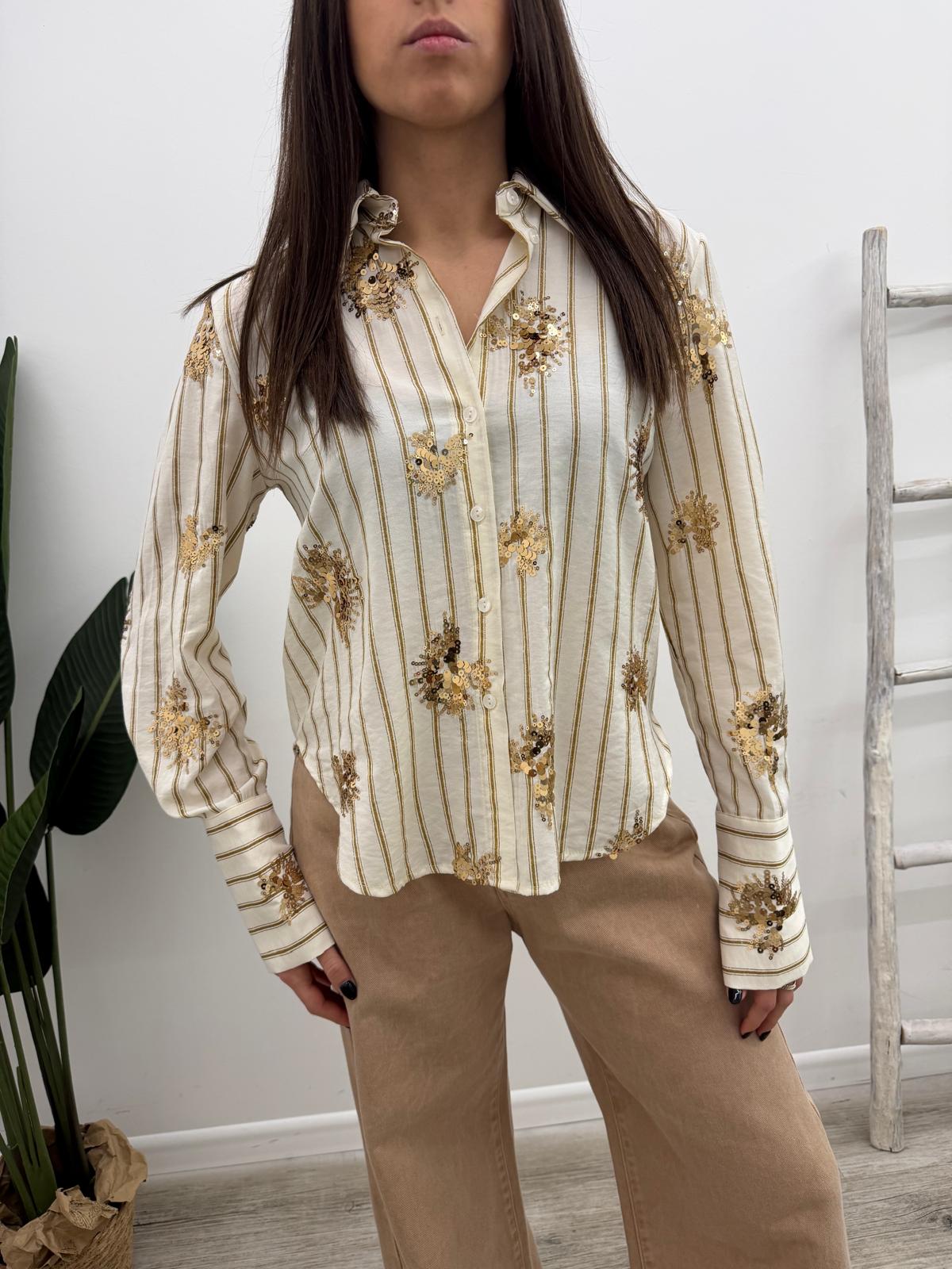 Tensione In - Camicia Rigata Paillettes