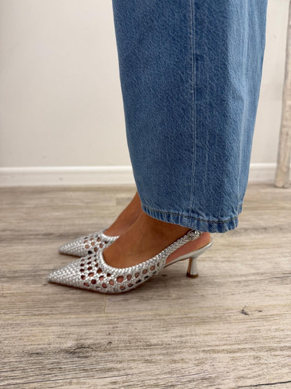 Ovyé - Slingback Intrecciate Silver
