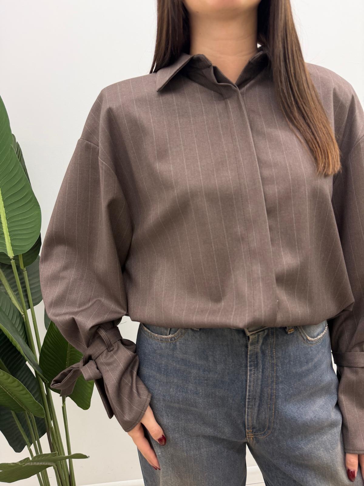 Vicolo - Camicia Gessata Tortora