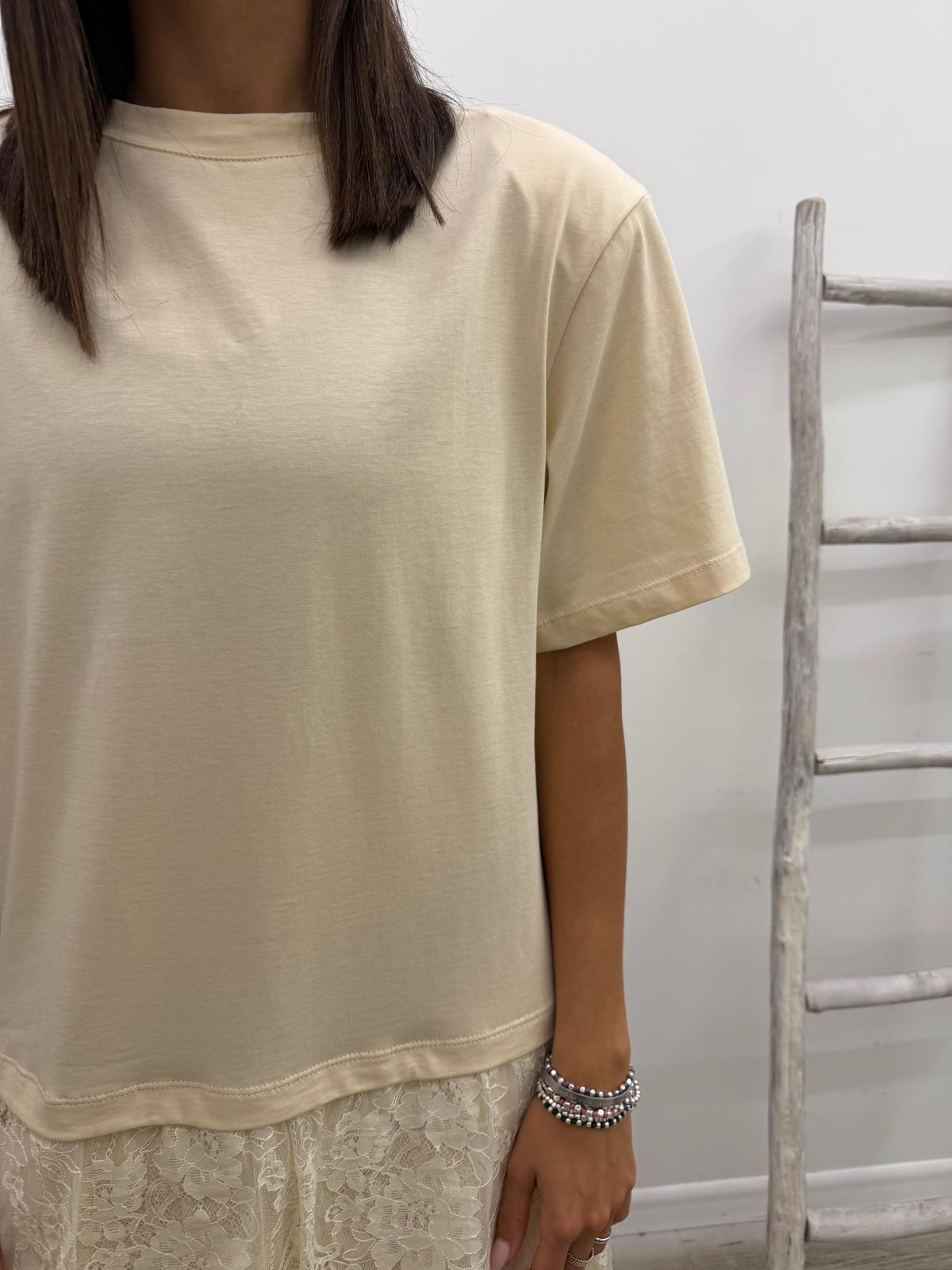 Haveone - Abito Tshirt Pizzo Balze