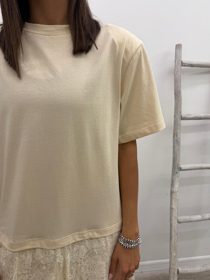Haveone - Abito Tshirt Pizzo Balze