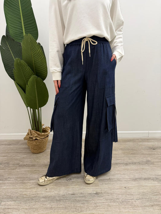 Tensione In - Pantalone Cargo Chambray