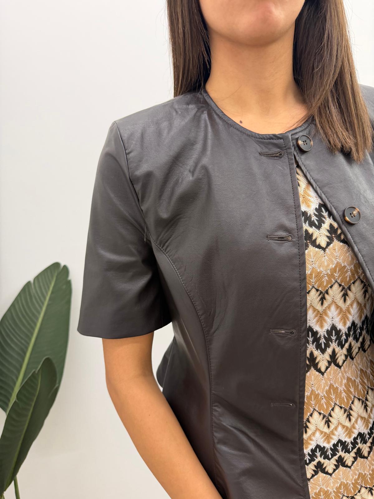 Tensione In - Giacca Ecopelle Peplum