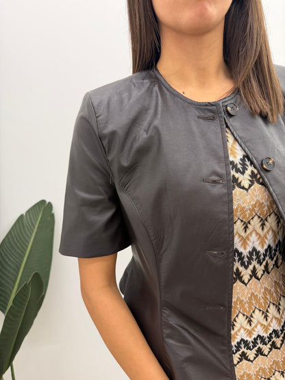 Tensione In - Giacca Ecopelle Peplum