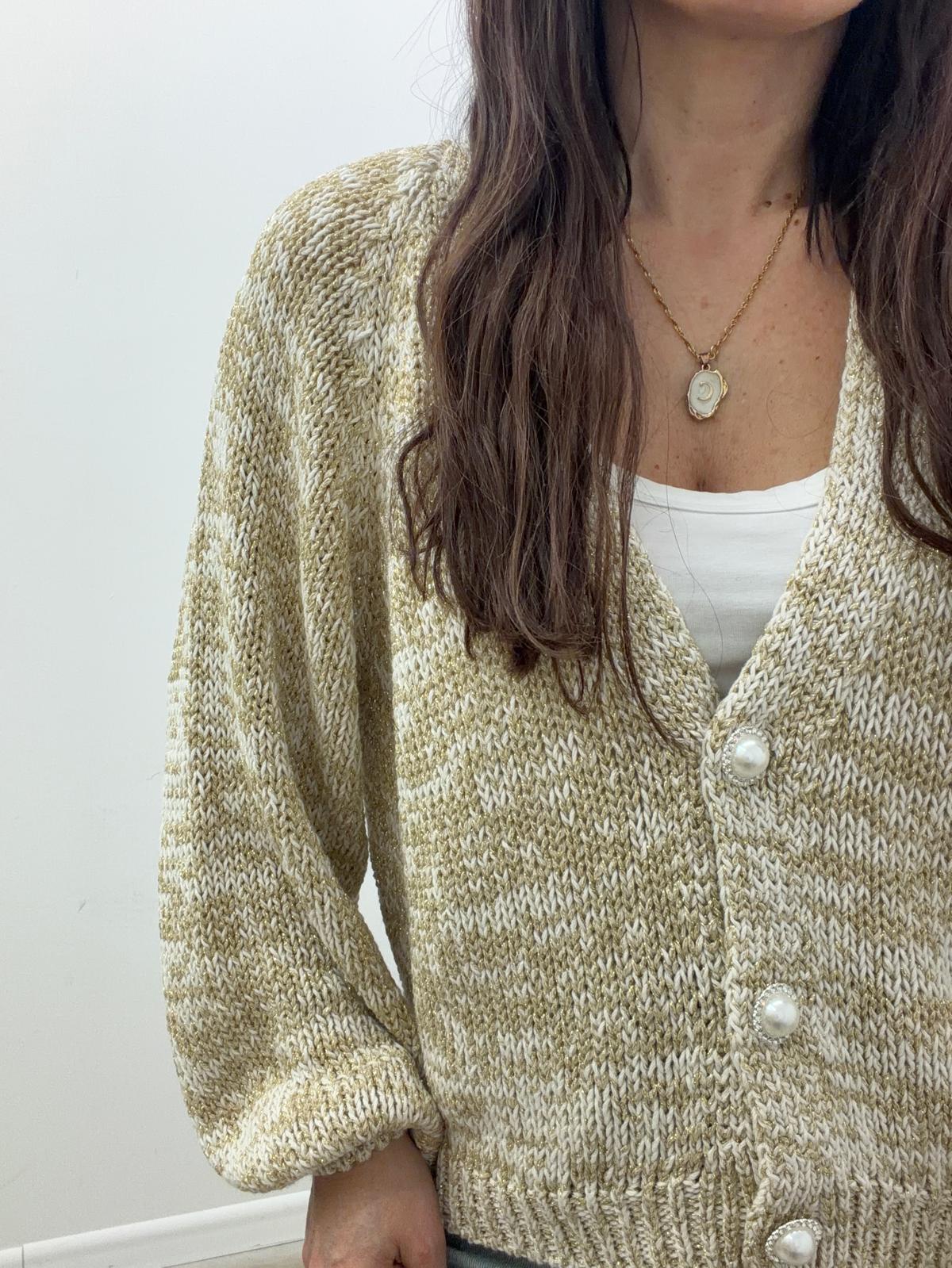 Haveone - Cardigan Gioiello Lurex