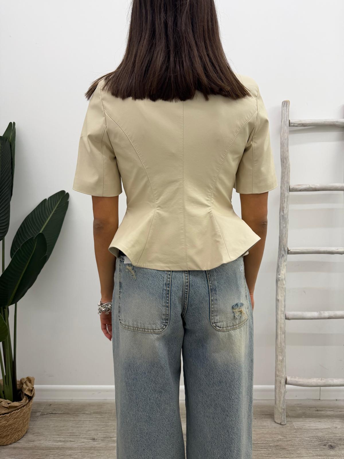 Tensione In - Giacca Ecopelle Peplum